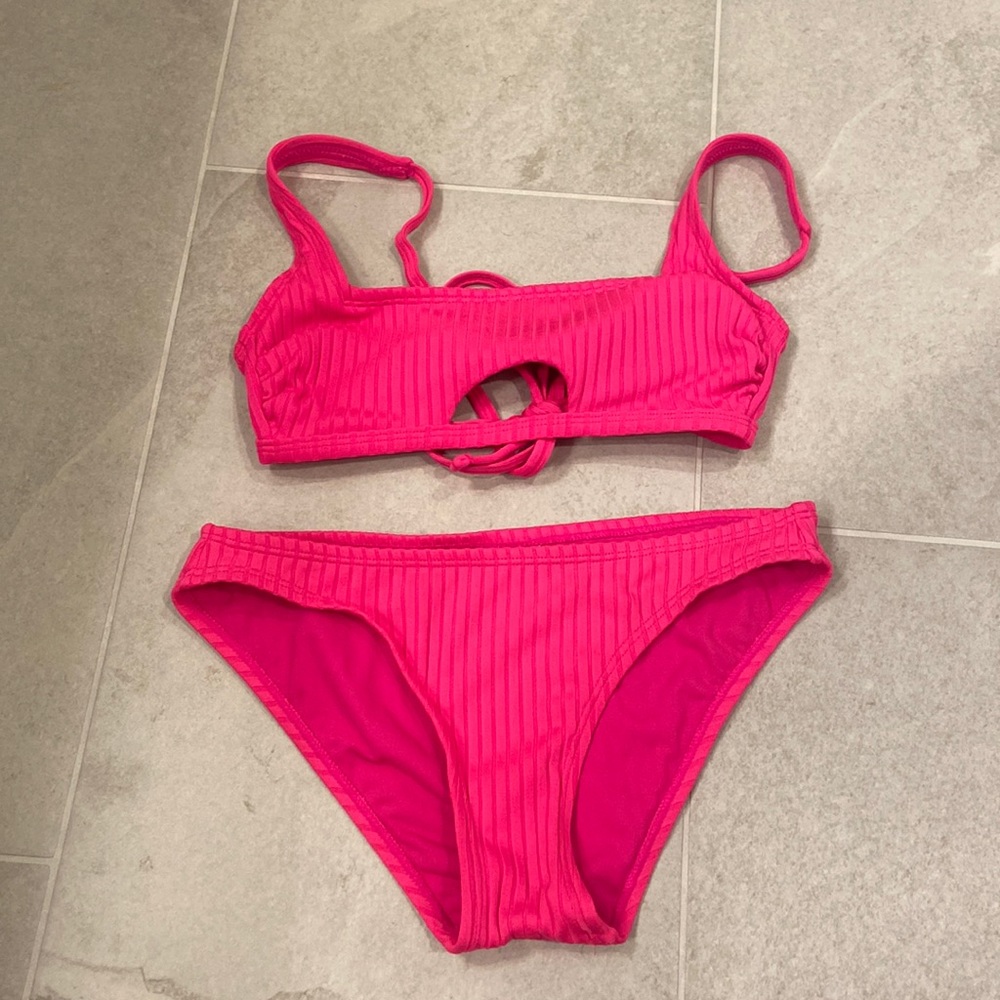 Xhilaration Pink Ribbed bikini